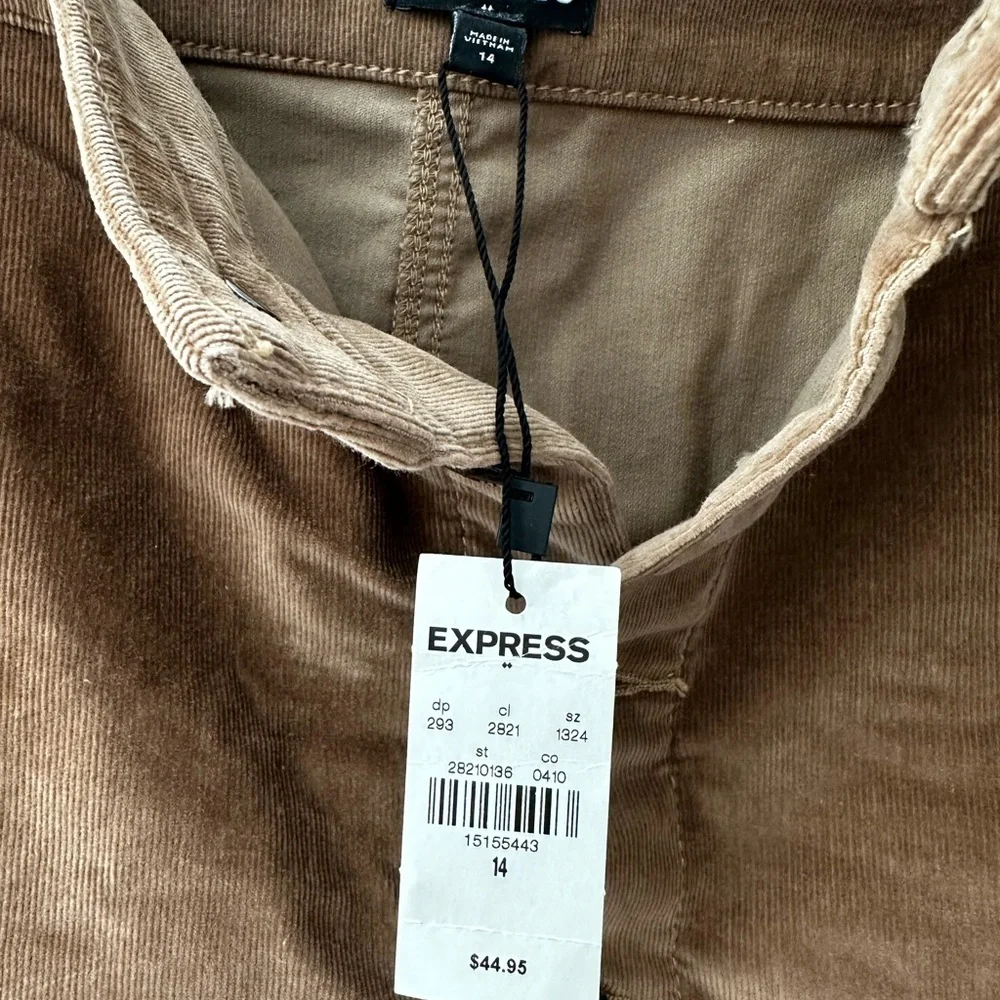 Express Brown Corduroy Button-Front Mini Skirt - Picture 3 of 3